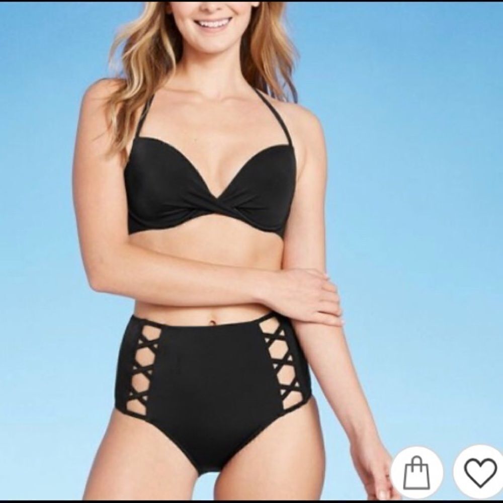 Women's Caged High Waist Bikini Bottom